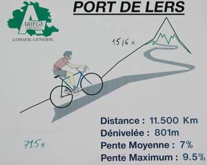 Routebord Port de Lers