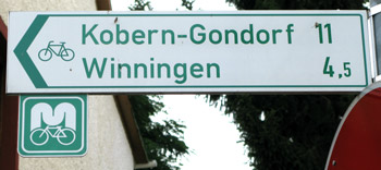 Routebord naar Winningen
